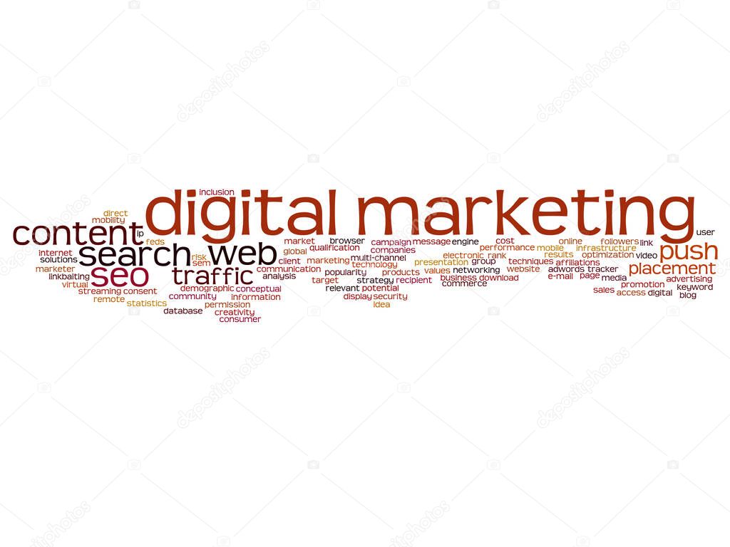 Concept or conceptual digital marketing seo 