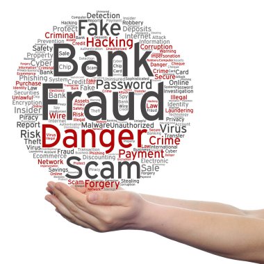 Banka dolandırıcılık kelimelerin kavramsal bulut