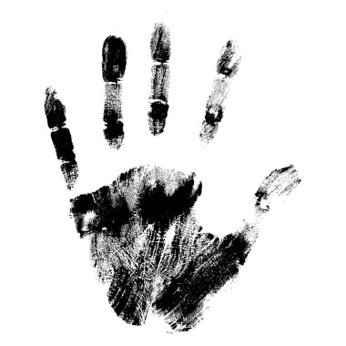 black ink hand print  clipart