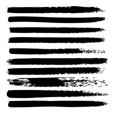 sanatsal siyah boya fırça darbeleri kümesi