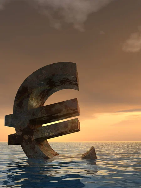 Conceptual 3D illustration currency euro sign — Stock Photo, Image