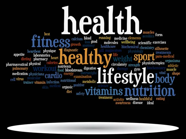 Resumo dieta saúde ou esporte palavra nuvem — Fotografia de Stock