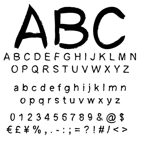 Készlet vagy kézzel írott ábécé gyűjtemény — Stock Fotó