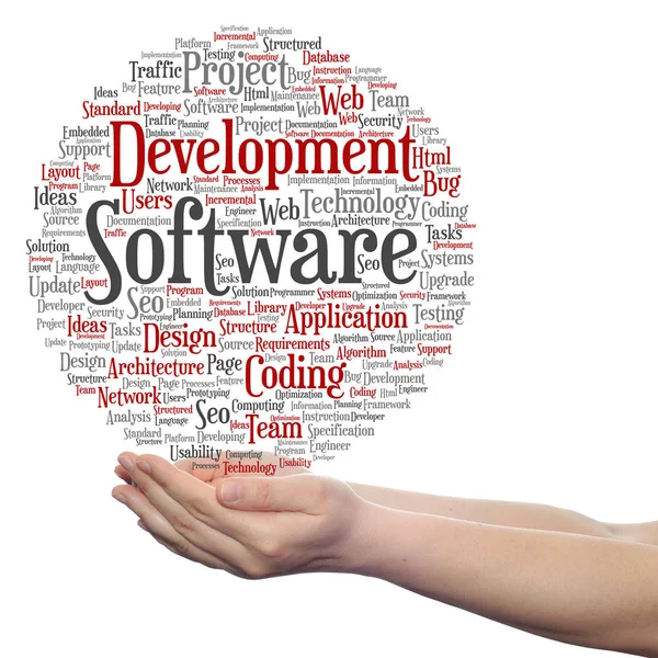 Nube conceptual de desarrollo de software —  Fotos de Stock