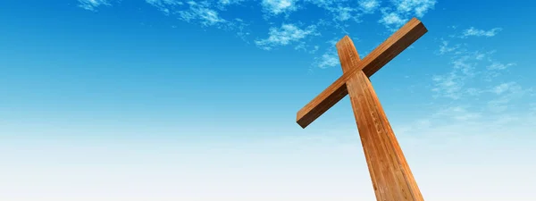 Концепция или концептуальный деревянный крест — стоковое фото