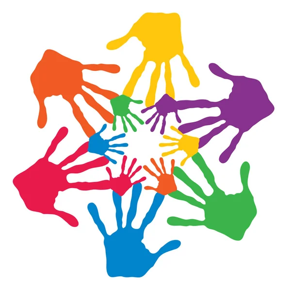 Colorido pintado mãos humanas — Fotografia de Stock