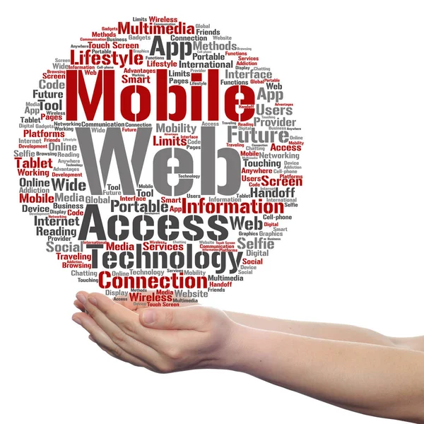 Conceptual cloud of mobile web words — Stock Photo, Image