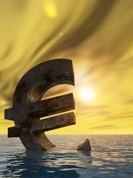 Conceptual 3D illustration currency euro sign — Stock Photo, Image