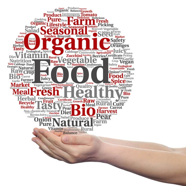 Conceptual cloud of organic food — Stock Photo, Image