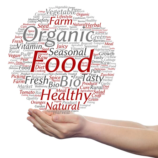 Nuvem conceitual de alimentos orgânicos — Fotografia de Stock