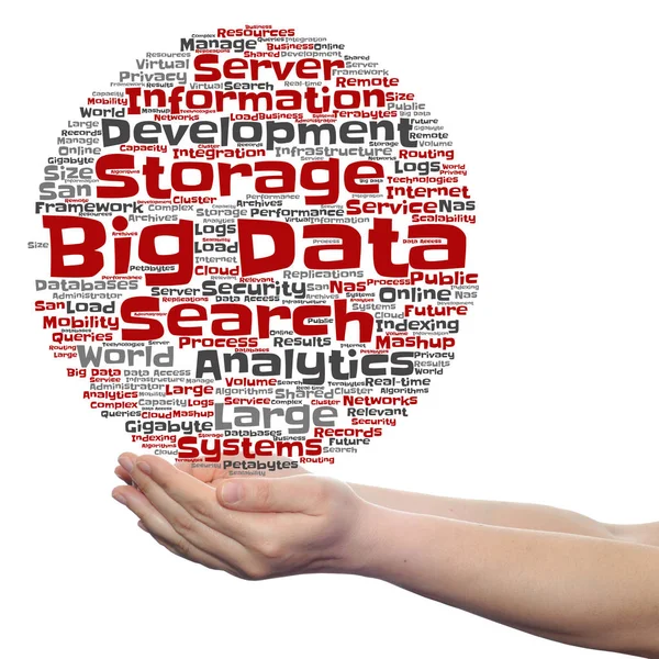 Conceptual cloud of big data — Stock Photo, Image