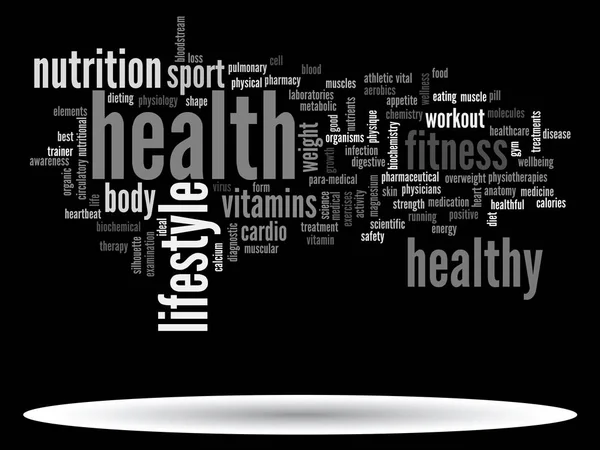 Абстрактная диета здоровья или спортивное облако слов — стоковое фото