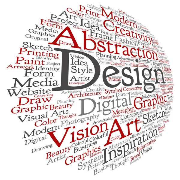 Art graphic design visual word cloud — Stock Photo, Image