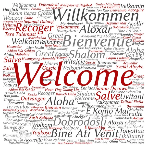 Welcome or greeting international word cloud — Stock Photo, Image