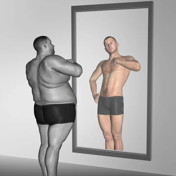 Sovrappeso vs in forma con i muscoli uomo — Foto Stock