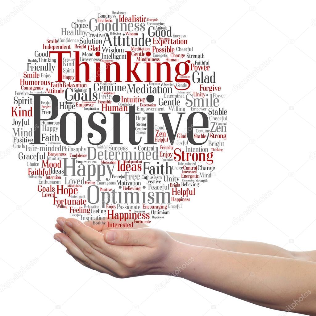 Conceptual cloud of positive thinking