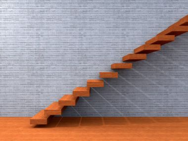 Conceptual 3D illustration stair steps clipart