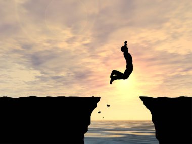 adam uçurumdan atlama