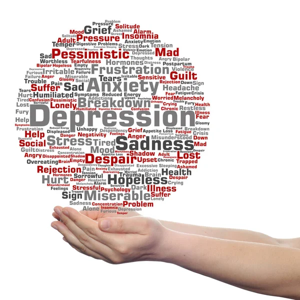 Konceptuella depression word cloud — Stockfoto