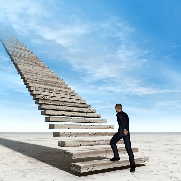 Homme d'affaires marche ou escalade escalier — Photo