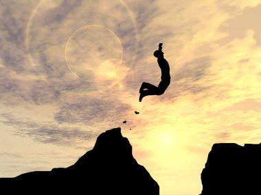 Adam uçurumdan atlama 