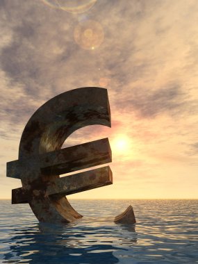 3D çizim para birimi euro simgesi 