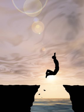 uçurumdan atlama mansilhouette 