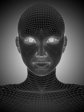 Tel kafes genç insan erkek yüzü 