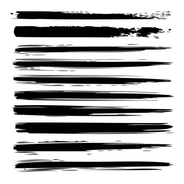 siyah yaratıcı fırça darbeleri kümesi