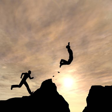 Adam uçurumdan atlama 