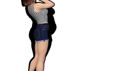 obez kadın vs slim fit sağlıklı vücut 