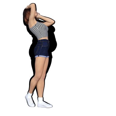 obez kadın vs slim fit sağlıklı vücut 