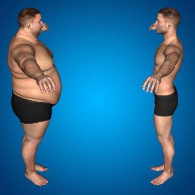 3D çizim şişman kilolu vs ince