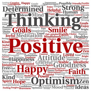 positive thinking abstract word cloud clipart