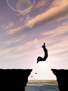 uçurumdan atlama mansilhouette 