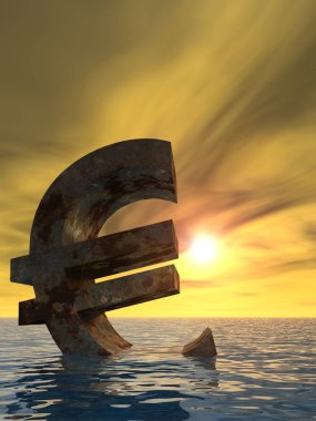  3D çizim para birimi euro simgesi 