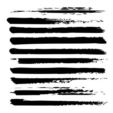 siyah yaratıcı fırça darbeleri kümesi