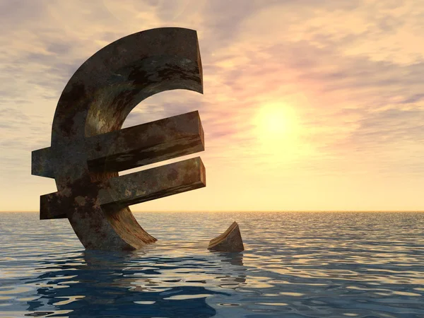 Ilustração 3D moeda euro sinal — Fotografia de Stock