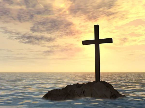 Konceptuální křesťanský kříž — Stock fotografie