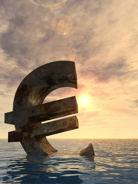 Ilustração 3D moeda euro sinal — Fotografia de Stock