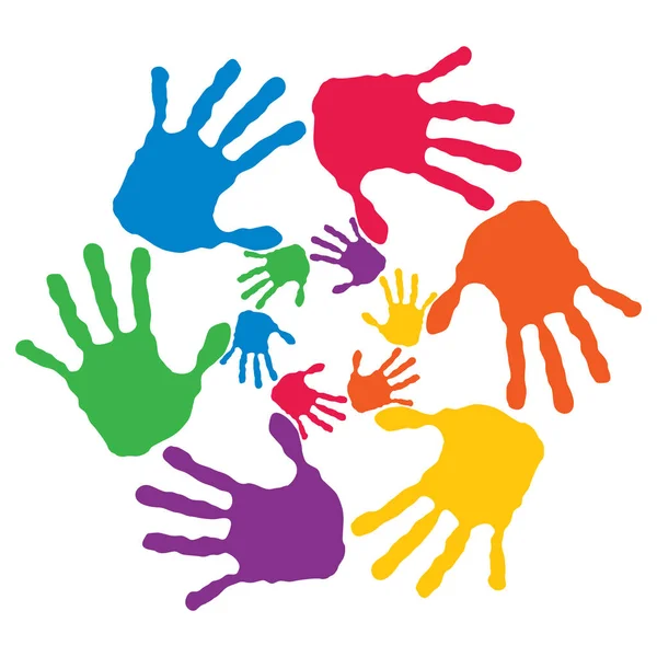 Coloridas manos humanas pintadas — Foto de Stock
