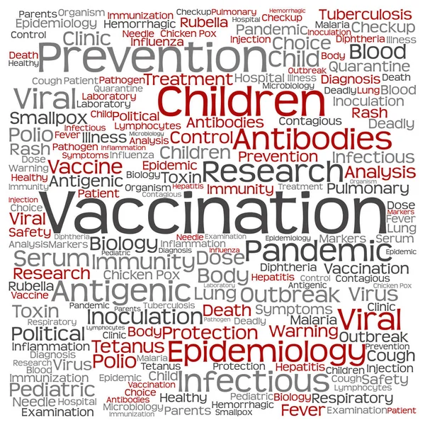 予防接種の単語の雲 — ストック写真