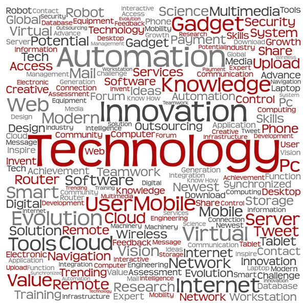 Tecnología inteligente palabra cuadrada nube —  Fotos de Stock