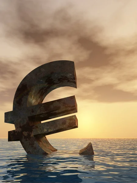 3D çizim para birimi euro simgesi — Stok fotoğraf