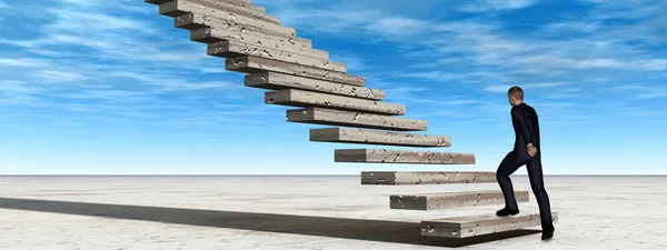 yürüme veya Merdiven tırmanma iş adamı 