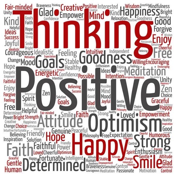 Positivt tänkande abstrakt word cloud — Stockfoto