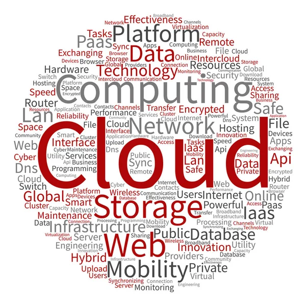 Koncepcyjne web technologii obliczeniowej chmury — Zdjęcie stockowe