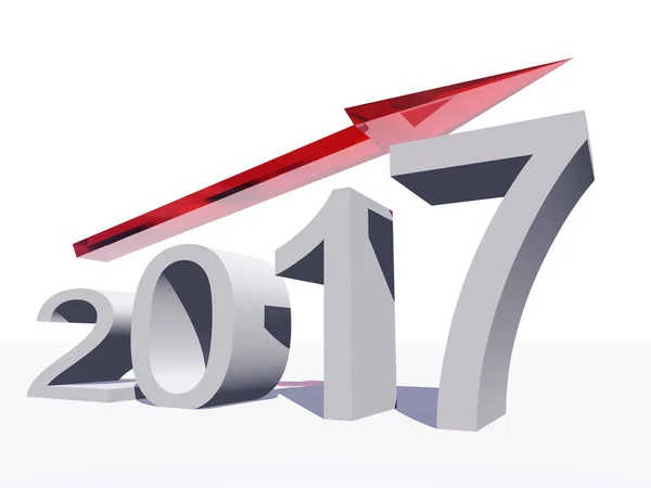 Symbol des Jahres 2017 mit einem Pfeil — Stockfoto