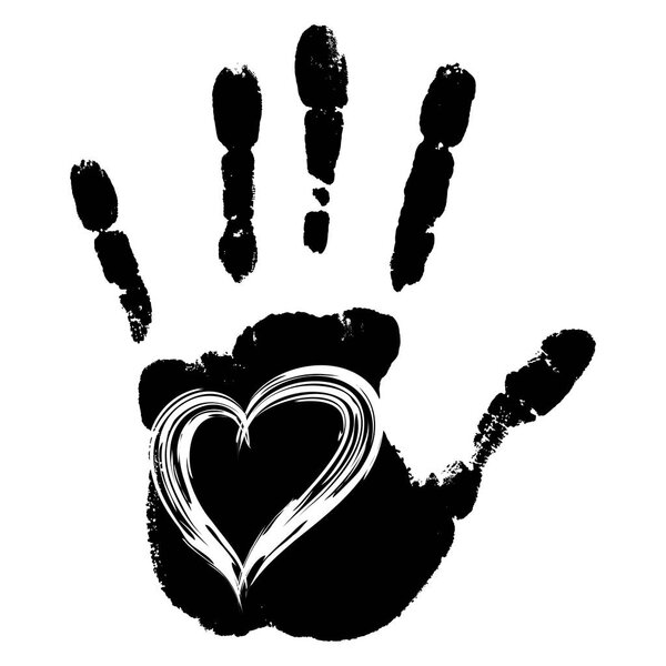 Black handprint of child 