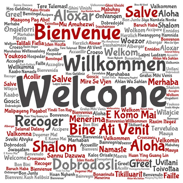 Groet internationale word cloud — Stockfoto